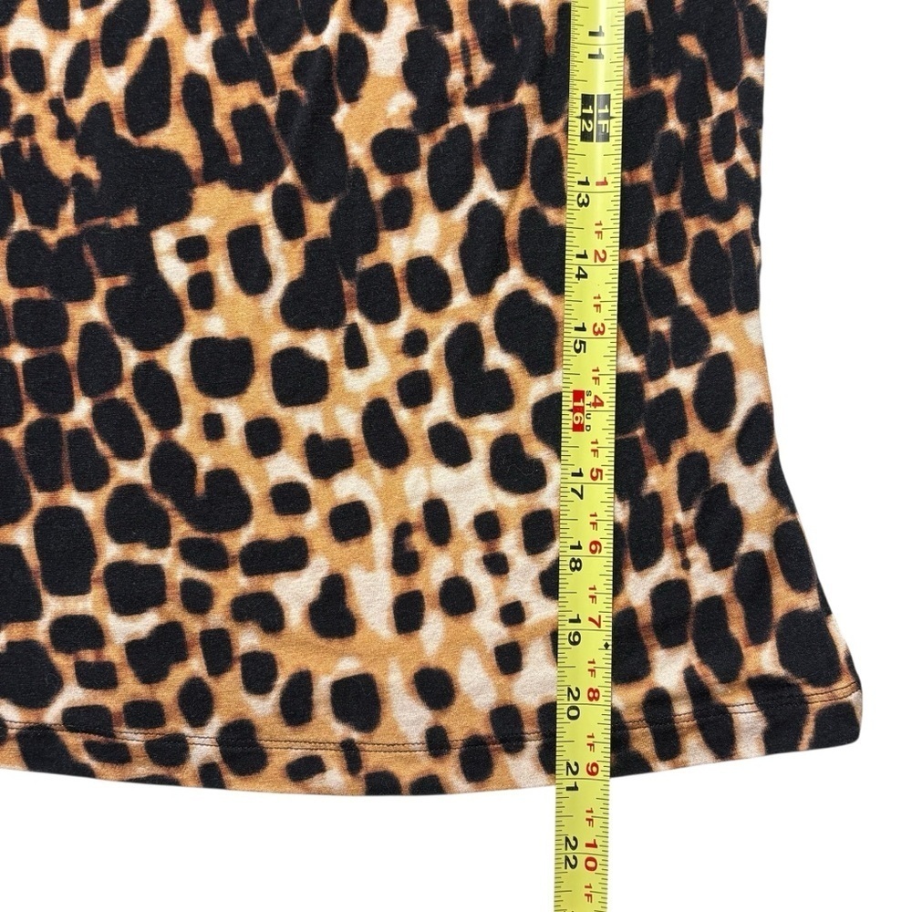 St John for Nordstrom Leopard Animal Print Top Size S Crop 3/4 Sleeve Pullover - Picture 5 of 10